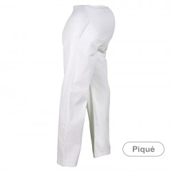 PANTALÓN GARYS DE PREMAMÁ EN PIQUE BLANCO