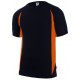 CAMISETA negro-naranja fluor VELILLA BICOLOR