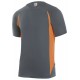 CAMISETA gris-naranja flúor VELILLA BICOLOR