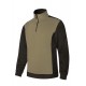 SUDADERA beige/negro VELILLA BICOLOR CON MEDIA CREMALLERA