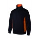 SUDADERA negro/naranja VELILLA BICOLOR CON MEDIA CREMALLERA