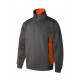 SUDADERA gris/naranja VELILLA BICOLOR CON MEDIA CREMALLERA