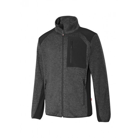 CHAQUETA gris / negro VELILLA DE PUNTO AFELPADO