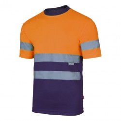 CAMISETA marino-naranja TÉCNICA VELILLA BICOLOR AV TRANSPIRABLE