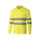 POLO amarillo fluor VELILLA ALGODÓN TRANSPIRABLE, ALTA VISIBILIDAD, DE MANGA LARGA