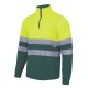 SUDADERA verde-amarillo fluor BICOLOR VELILLA AV CIERRE MEDIA CREMALLERA