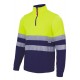 SUDADERA marino-amarillo fluor BICOLOR VELILLA AV CIERRE MEDIA CREMALLERA