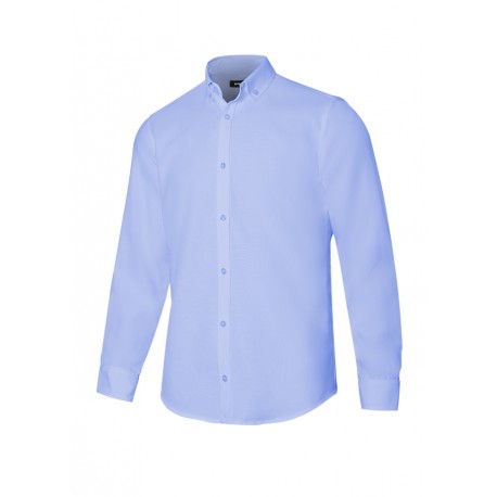 CAMISA celeste VELILLA EN TEJIDO OXFORD STRETCH MANGA LARGA HOMBRE