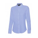 CAMISA ENTALLADA DE VELILLA EN TEJIDO OXFORD STRETCH DE MANGA LARGA PARA MUJER