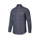 CAMISA VELILLA EN TEJIDO DENIM STRETCH DE MANGA LARGA PARA HOMBRE